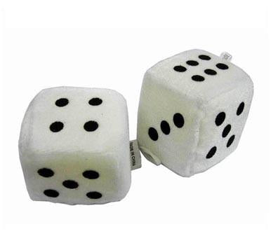 LARGE WHITE PLUSH 3 INCH DICE