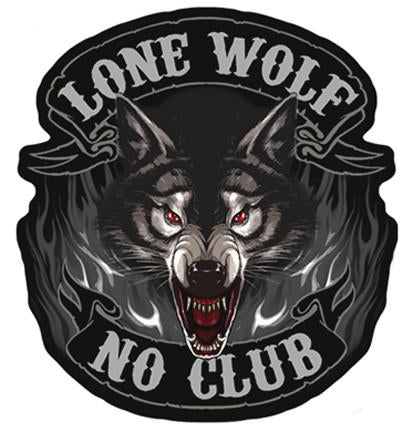 LONE WOLF NO CLUB 5 inch PATCH