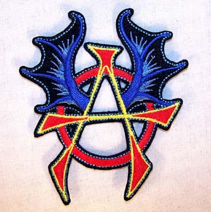 ANARCHY WITH WINGS 4 INCH PATCH
