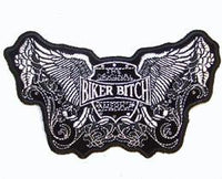 RHINESTONE BIKER BITCH WINGS PATCH