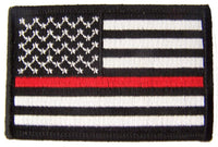 THIN RED LINE AMERICAN FLAG EMBROIDERED PATCH