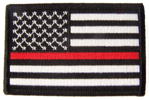 THIN RED LINE AMERICAN FLAG EMBROIDERED PATCH
