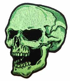 GREEN SKULL LEFT PATCH