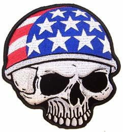 FLAG HELMET SKULL PATCH