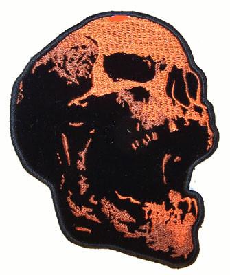 SCREAMING HUMAN SKULL EMBROIDERIED PATCH 5 IN
