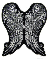 ORNATE ANGEL WINGS EMBROIDERED PATCH 5 INCH