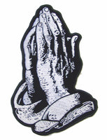 JUMBO RELIGIOUS PRAYING HANDS PATCH 10 INCH