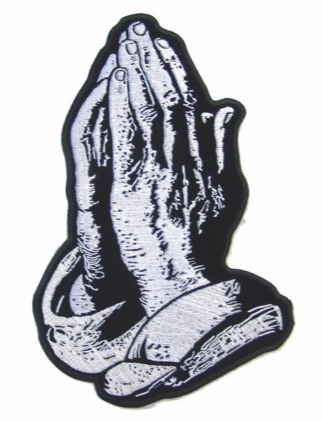 JUMBO RELIGIOUS PRAYING HANDS PATCH 10 INCH