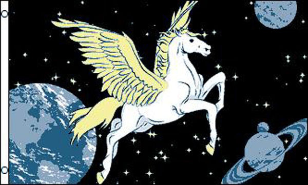 FLYING PEGASUS WITH PLANETS  (3ft X 5ft) FLAG