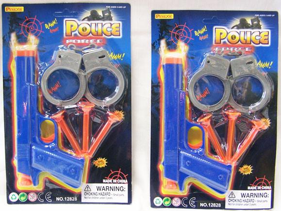 SOFT DART POLICE PISTOL GUN SET WITH HANDCUFFS