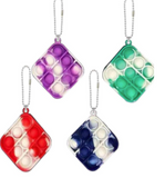 TIE DYE BUBBLE POP IT SILICONE STRESS RELIEVER TOY KEYCHAINS (sold by the piece or dozen)