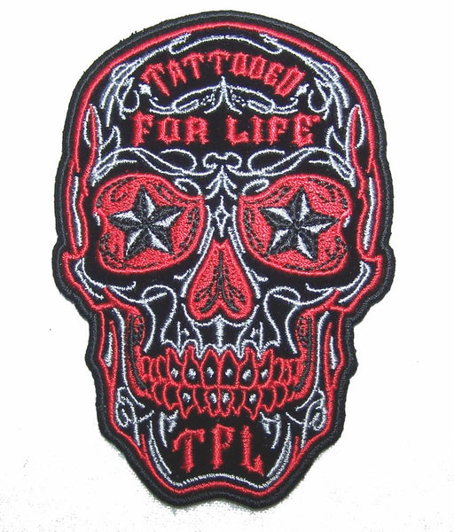 DAY OF THE DEAD MENS 4 IN EMBROIDERED PATCH