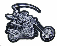 GRIM REAPER MOTORCYCLE RIDER 4 IN EMBROIDERED PATCH