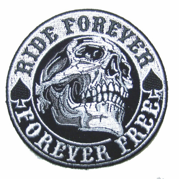 SPADES RIDE FOREVER SKULL 4 IN EMBROIDERED PATCH