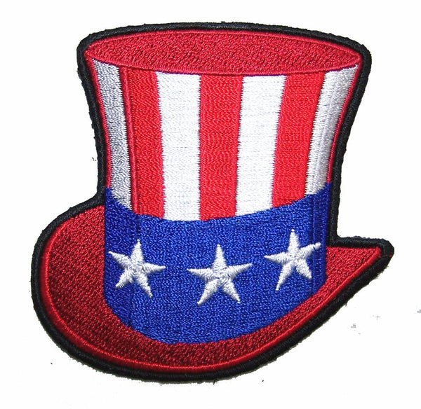 UNCLE SAM AMERICAN FLAG HAT 3 IN EMBROIDERED PATCH
