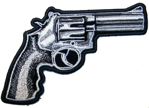 REVOLVER PISTOL GUN EMBROIDERIED 5 inch PATCH