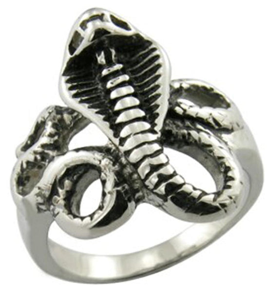 COBRA SNAKE  STAINLESS STEEL BIKER RING