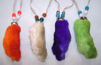RABBIT FOOT WITH SUEDE LEATHER NECKLACE STRAP