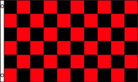 RED & BLACK CHECKERED RACING (2ft X 3ft) FLAG