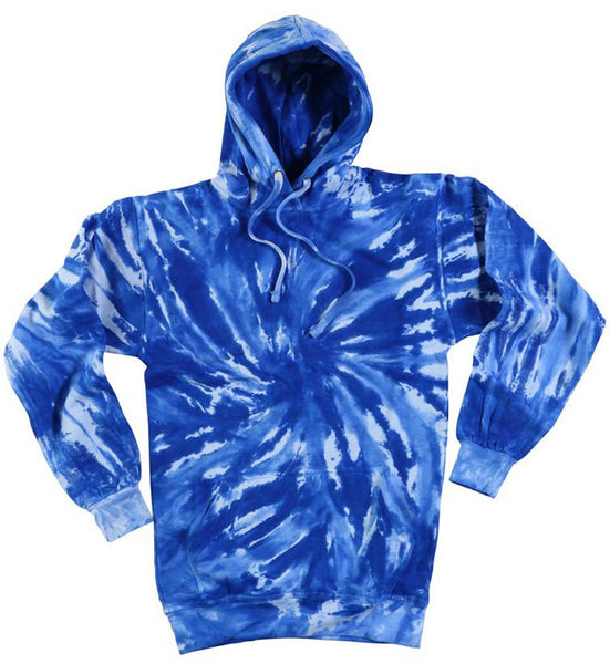ROYAL BLUE TORNADO SWIRL TIE DYED HOODIE
