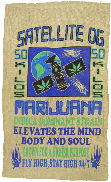 SATELLITE OG KUSH MARIJUANA BURLAP BAG ( sold by the piece )