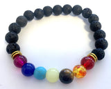 RAINBOW LAVA STONE CHAKRA BRACELET (sold by the piece)