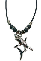 SILVER GREAT WHITE SHARK ROPE NECKLACE