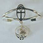 OVAL OPEN ANKH SLAVE BRACELET WITH RING ON CHAIN