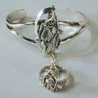 GRIM REAPER SLAVE BRACELET WITH RING ON CHAIN
