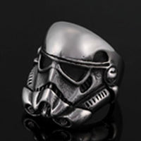 SPACE TROOPER STAINLESS STEEL BIKER RING