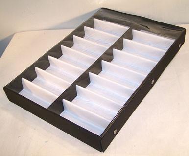 VERTICAL 16 PAIR CLEAR COVER SUNGLASS DISPLAY TRAY