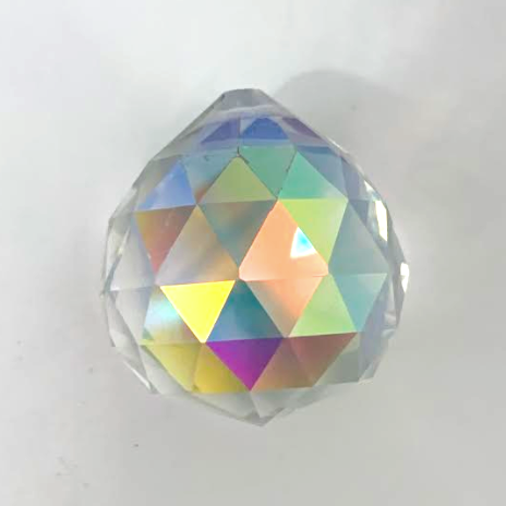 30mm CLEAR GLASS CRYSTAL PRISM RAINBOW LIGHT BALL