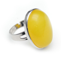 Agate stone adjustable metal silver rings (sold by the piece)