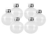 LIQUOR /CRAFT FLASK CLEAR FILLABLE ORNAMENT! (sold by the piece, 6 pack or dozen)