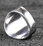 SILVER POT LEAF STAINLESS STEEL BIKER RING (sold by the piece)