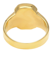 SQUARE GOLD  POT LEAF METAL BIKER RING (sold by the piece)