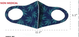 TROPICAL / MARIJUANA LEAF face Mask with Filter Sleeve. Washable & reusable! (sold by the piece or dozen)