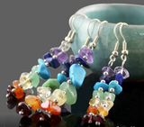 RAINBOW STONE CHAKRA EARRINGS (sold by the pair)