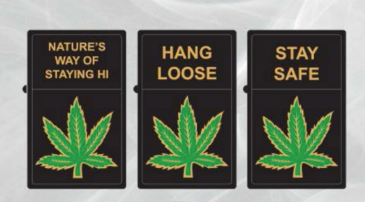 BLACK NATURE'S WAY MARIJUANA LEAF FLIP TOP OIL LIGHTER (Sold by the piece or  dozen)