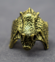 ADJUSTABLE METAL FLYING BAT BIKER RING ( sold by the piece) *gold, silver or black*