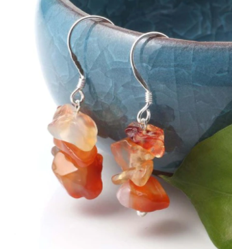 CARNELIAN  STONE EARRINGS (sold by the pair)