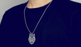 STAINLESS STEEL CUT WOLF HEAD NECKLACE