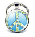 PEACE SIGN SILVER  KEYCHAINS  (sold by the style or assorted)