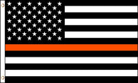AMERICAN BLACK WHITE ORANGE THIN LINE search & rescue ems (3ft X 5ft) FLAG