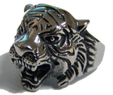 TIGER HEAD W STAR STAINLESS STEEL BIKER RING