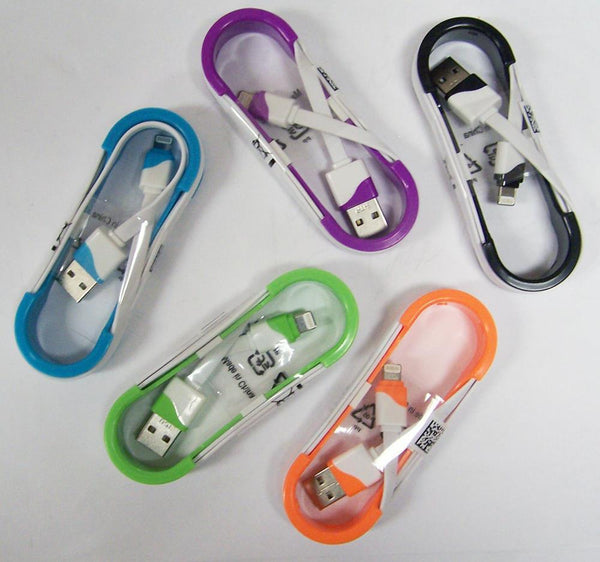 ASSORTED TWO TONE COLORS IPHONE 5 6 7 CELL PHONE CHARGER CORD