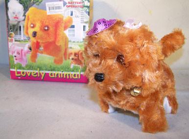 BATTERY OPERATED FUZZY  WALKING BARKING DOG