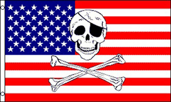 AMERICAN SKULL X BONES PIRATE (3ft X 5ft) FLAG