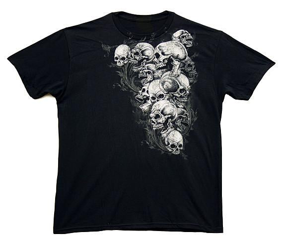 magic PILE OF SKULLS BLACK TEE SHIRT