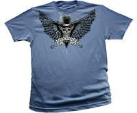 magic SKULL HAT WING LIGHT BLUE TEE SHIRT